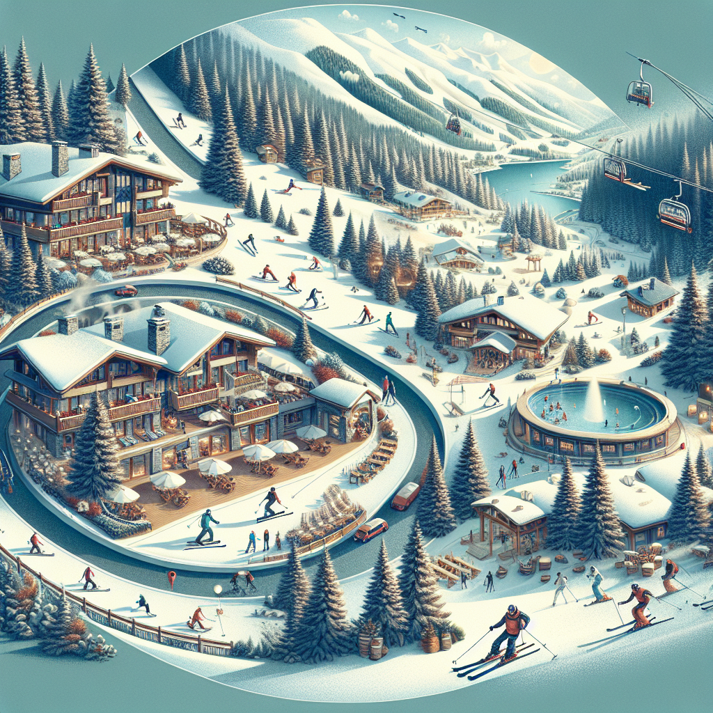 Добринище ски писти и планински пейзаж през зимата