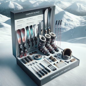 Пълен пакет за ски под наем ски оборудване и аксесоари