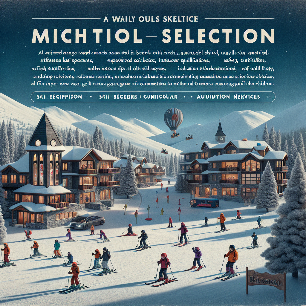 Деца на ски писта в Банско с инструктори от ски училище