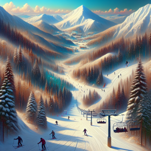 Панорамна гледка към Банско ски писти и зимен курорт