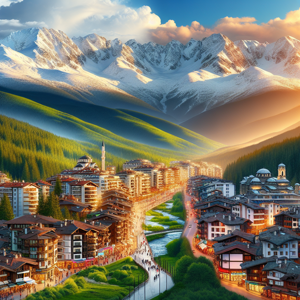 Live cam Bansko showing snowy mountain slopes and scenic views