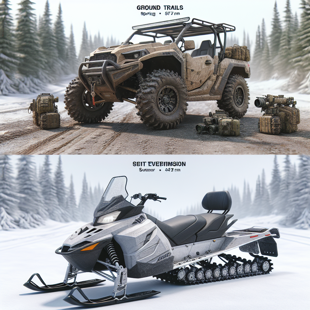 ATV и моторна шейна на снежен и офроуд терен, сравнение на превозни средства