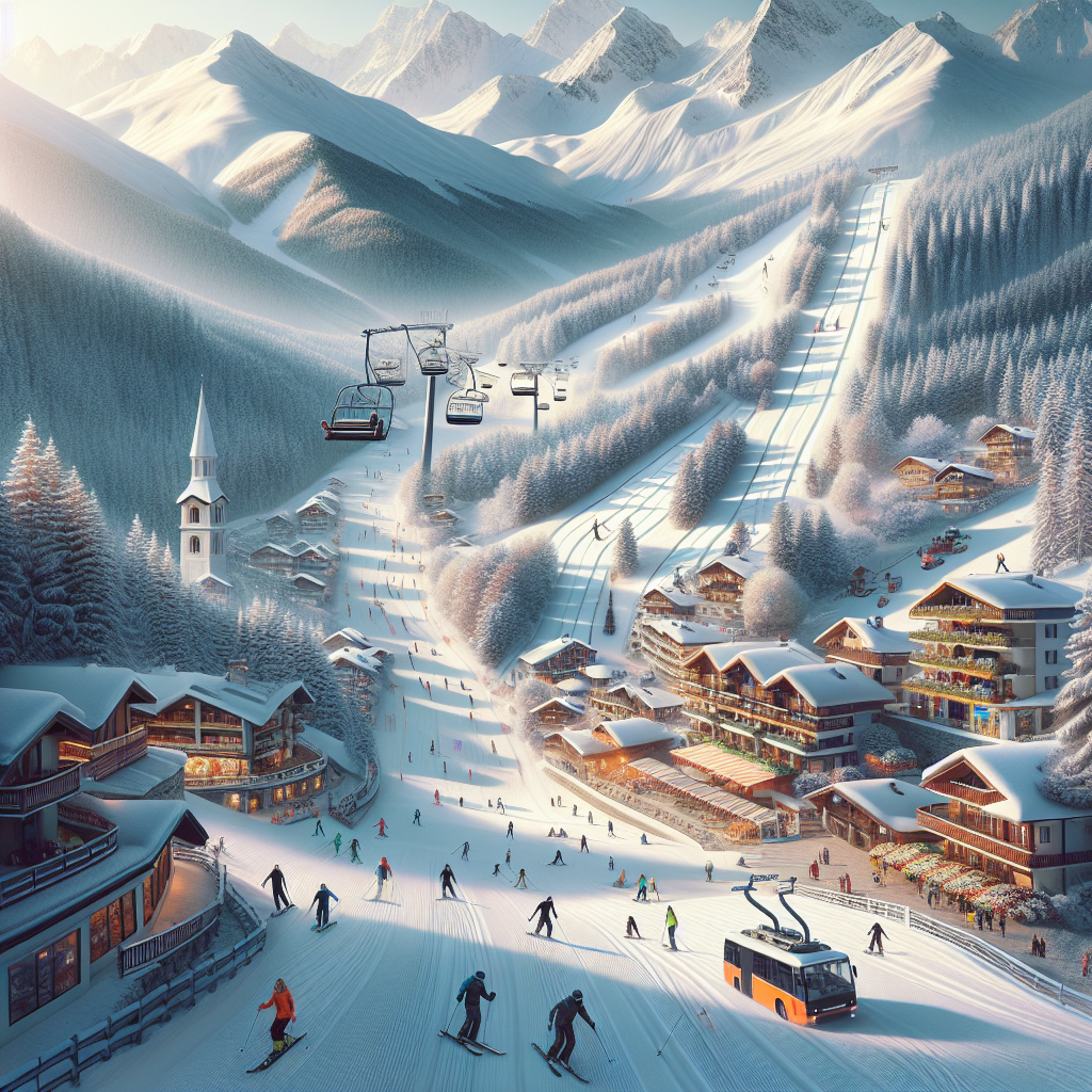 Панорамна гледка към банско ски писта в Пирин планина