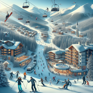 Skiers enjoying the slopes at Bansko Ski 2025 2026 with panoramic mountain views