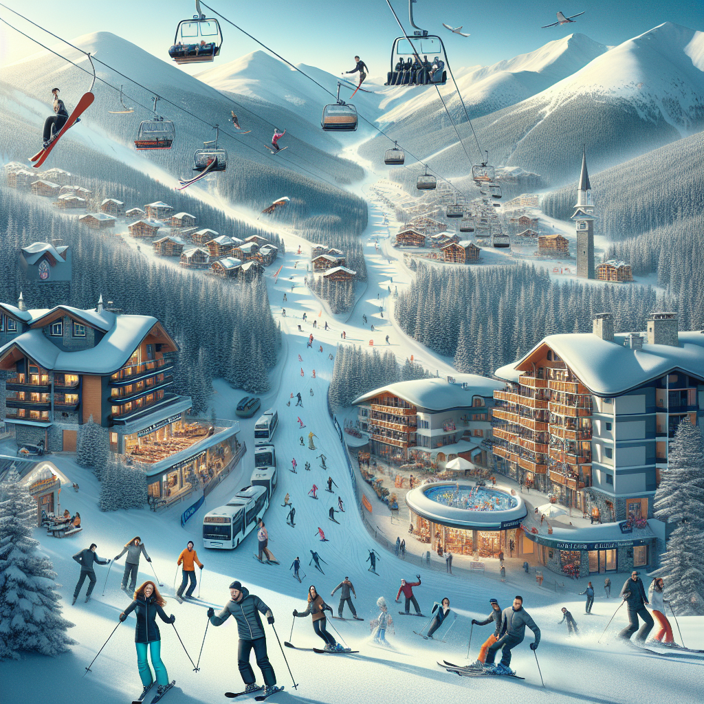 Skiers enjoying the slopes at Bansko Ski 2025 2026 with panoramic mountain views