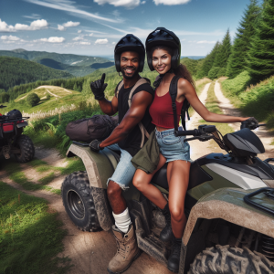 Двойка на ATV приключение сред природата – нестандартна среща