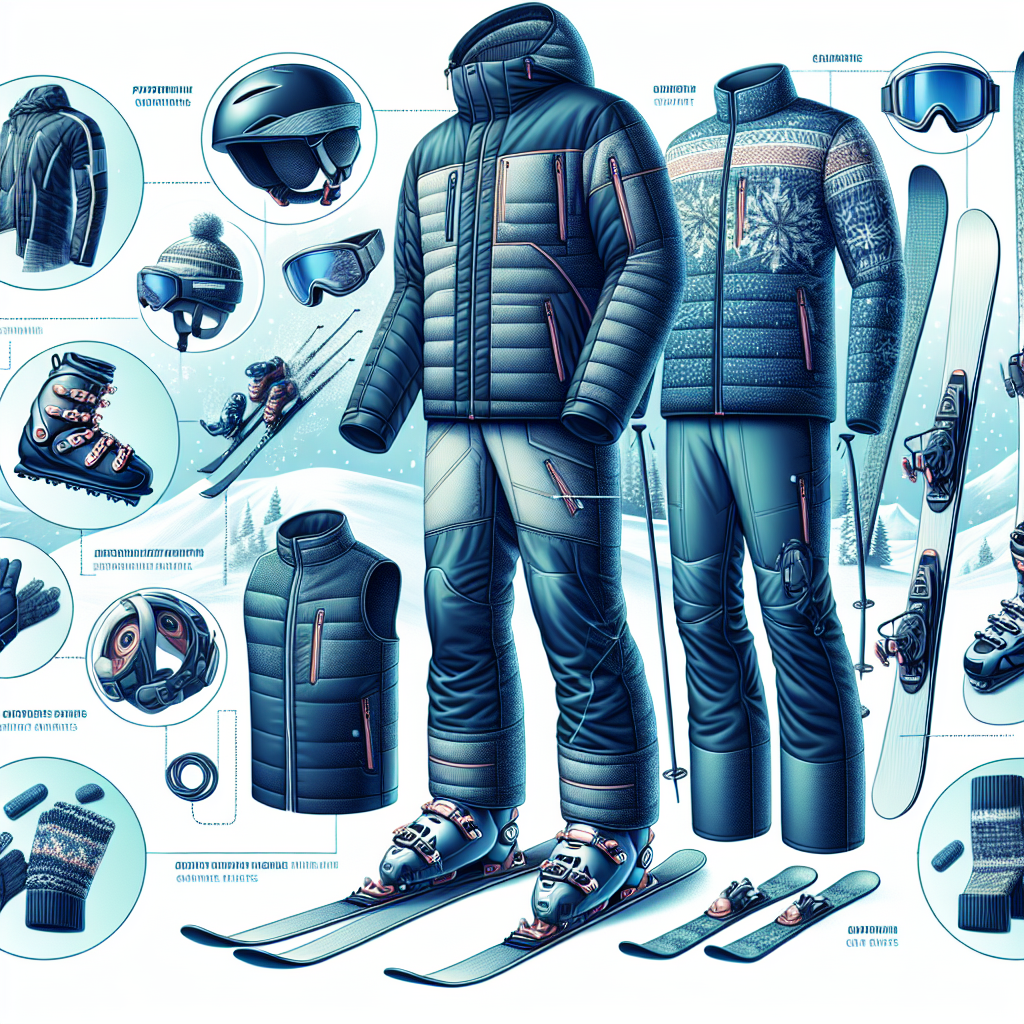 Ски екипировка включваща яке, панталони, каска и очила за зимни спортове
