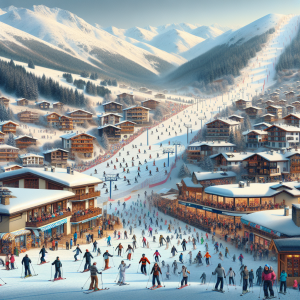 Live webcam showing ski slopes and town views in Bansko