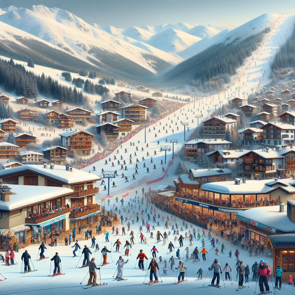 Live webcam showing ski slopes and town views in Bansko