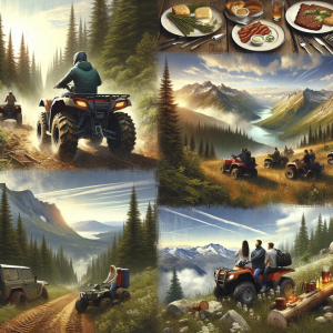 ATV приключения в комбинация с пикник в планината сред зелени гори и планински пейзажи