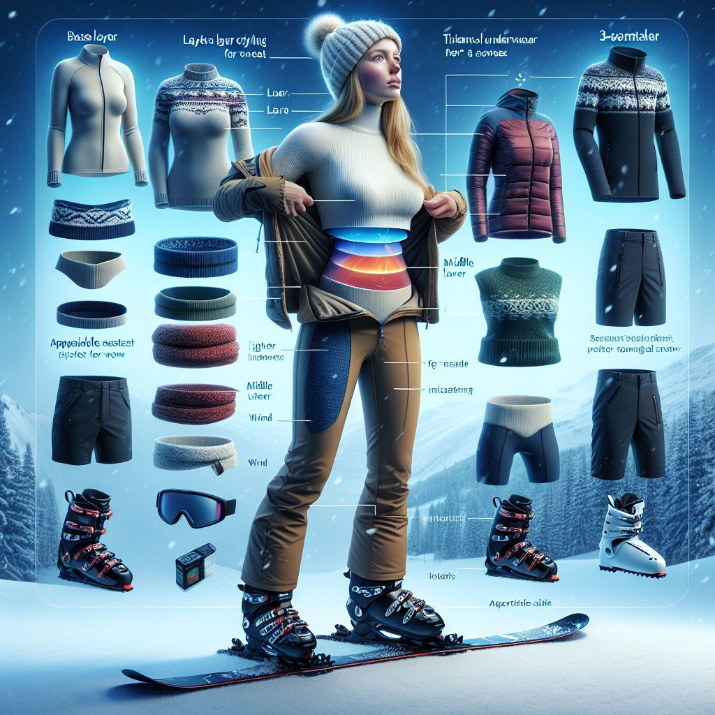 Облечен скиор с многослойно облекло кара ски в зимни условия