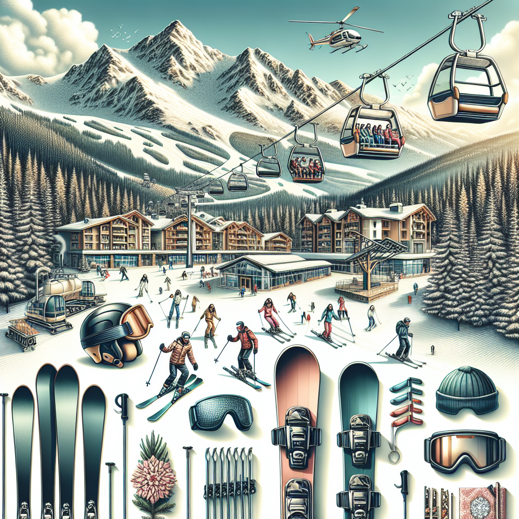 Панорамна гледка на ски писти в Банско с надпис банско ски цени