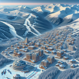 Изображение показващо банско камери с изглед към ски пистите и центъра на Банско