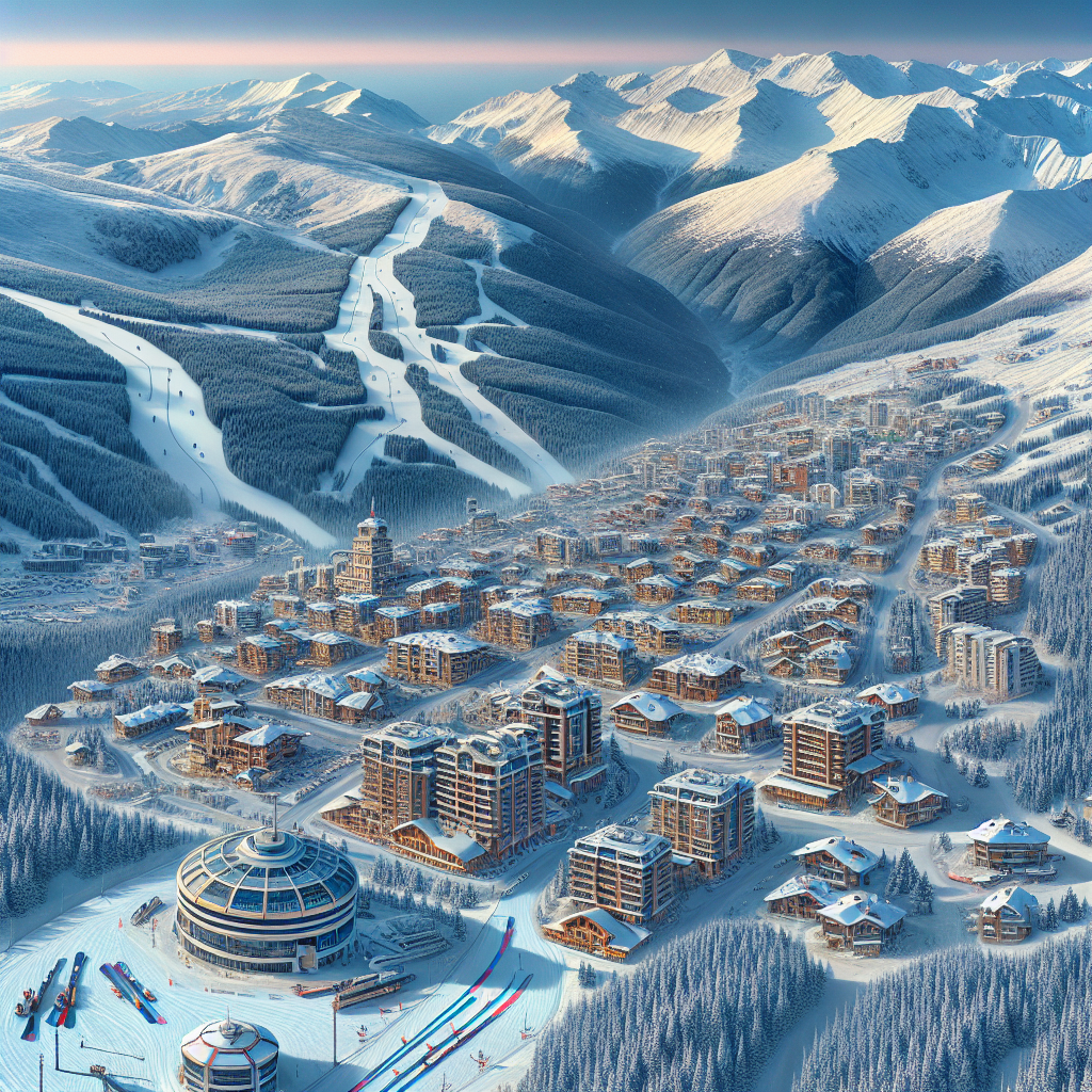 Изображение показващо банско камери с изглед към ски пистите и центъра на Банско