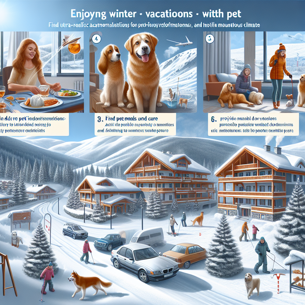 Зимна ваканция с домашен любимец в Банско – планински пейзаж със снегоходки и куче