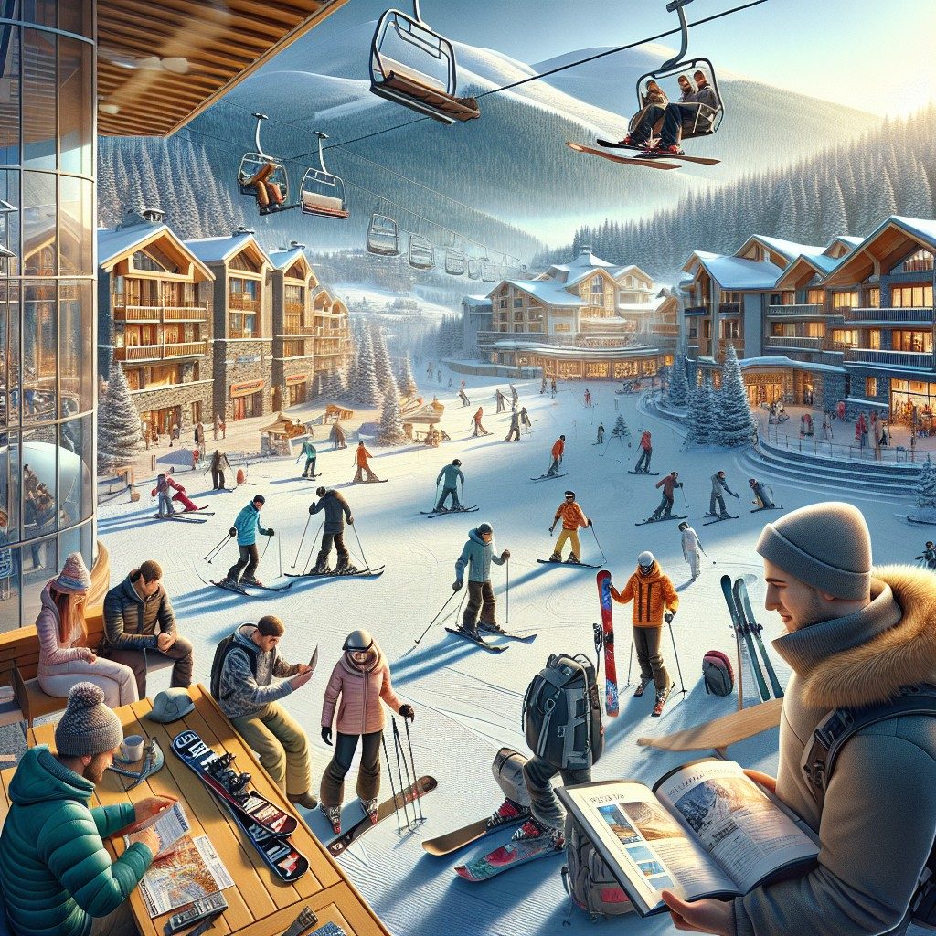 Скиор каращ на писта в зимен Банско със ски карта, показваща банско ски цена