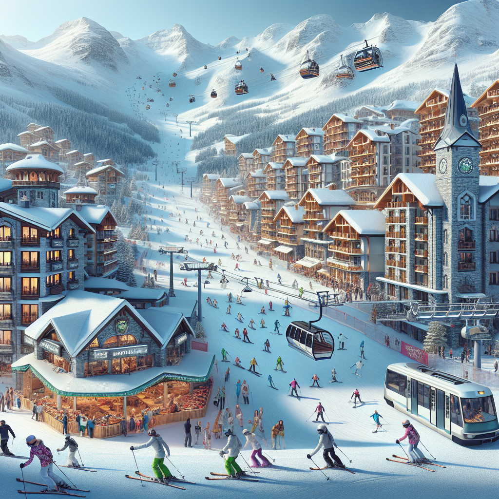 Skiers enjoying the snowy slopes of Bansko, Bulgaria amidst picturesque mountain scenery