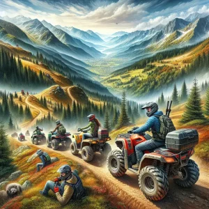 ATV rider enjoying off-road adventure in Bansko mountains