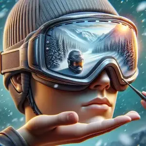 Модерни ски очила с UV защита на снежна писта