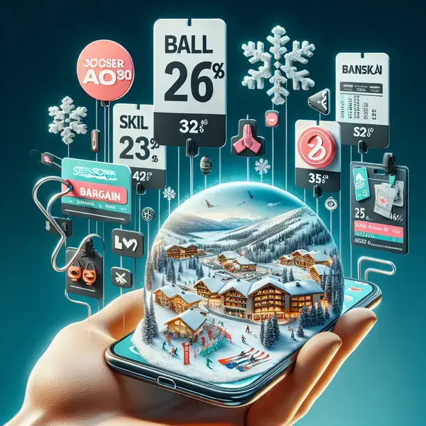 Ski pass price bansko chart and mountain ski resort view