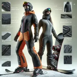 Мъжки ски гащеризон със защита от вятър и сняг на снежна писта