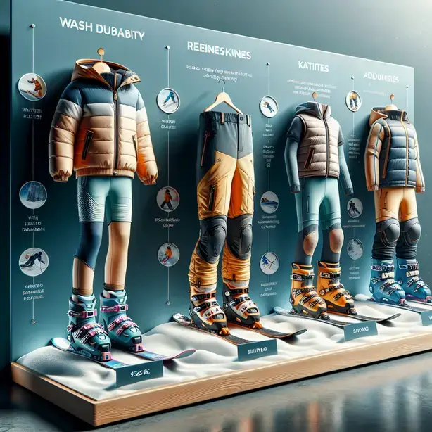 Детски ски панталон за деца в снежна планинска среда