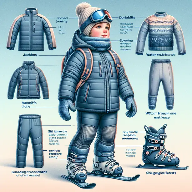 Детски ски екип за деца на пистата - топло и защитено облекло