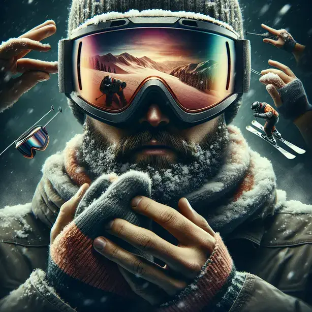 Очила за ски с UV защита и антирефлексно покритие на снежна писта