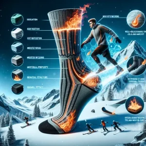 Термо чорапи за зимни спортове за защита и топлина на краката