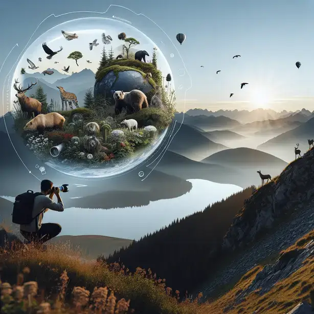 Етични снимки в планината без използване на дрон, запазване на дивите животни и природата