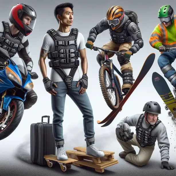 Протектор за гръб и защитна екипировка при моторно колоездене