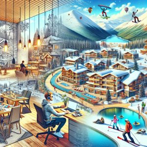 Панорама на Банско с дигитални номади и коворкинг пространства