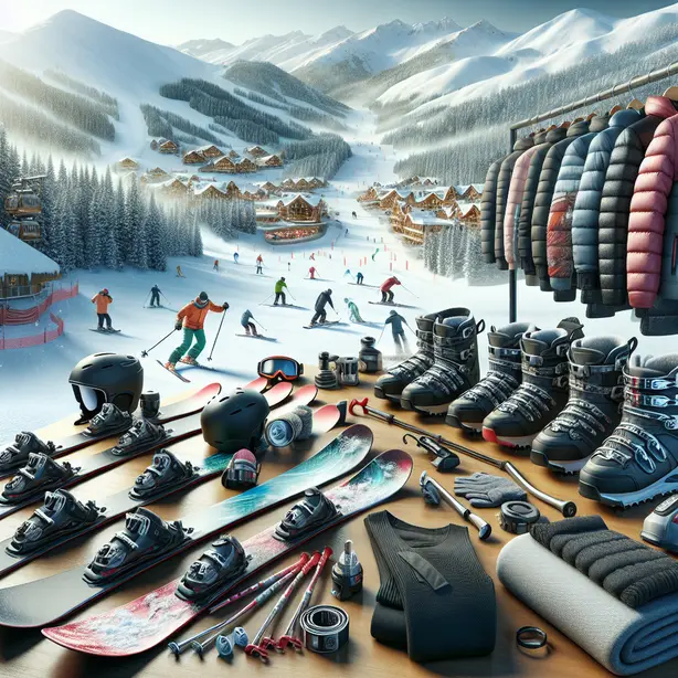 Пълна ски екипировка Банско - скиори с качествено облекло и оборудване на пистата