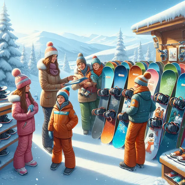 Детски сноуборд наем в Банско с оборудване за деца на снежен склон