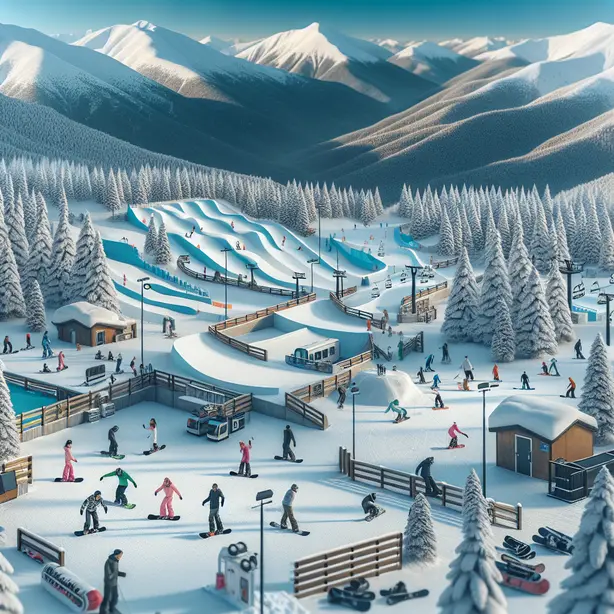 Евтини сноуборд Банско – сноубордист на писта в планината