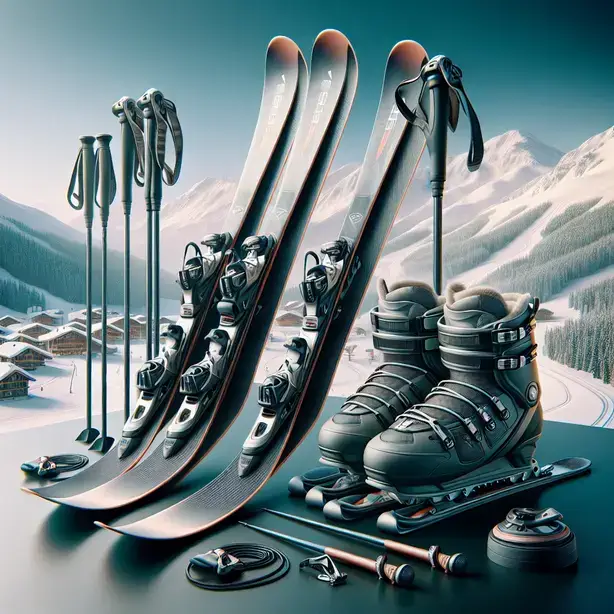 Премиум ски комплект Банско ски и обувки на снежна писта